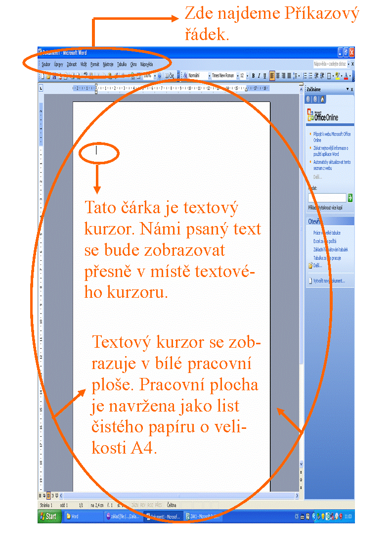 Jednoduchý text Microsoft Word