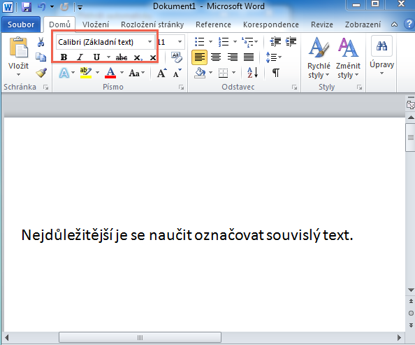 Druh písma Microsoft Word